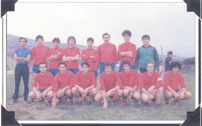 Fiestas de Capella 1983. Partido de Fútbol Solteros-Casados. Equipo de solteros